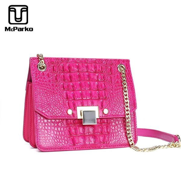 

mcparko crocodile ladies bags small shoulder bag for women 2020 luxury genuine leather women evening bags chain belt design