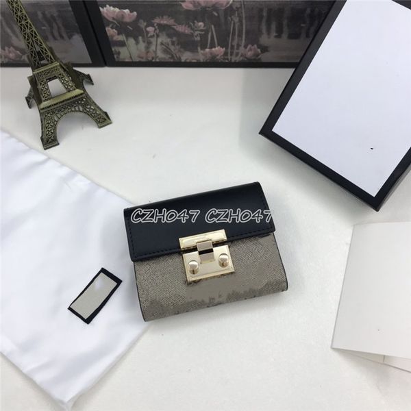 

rosalie coin purse mini pochette short wallet women compact coin purse card holders real leather wallets with box 453155, Red;black