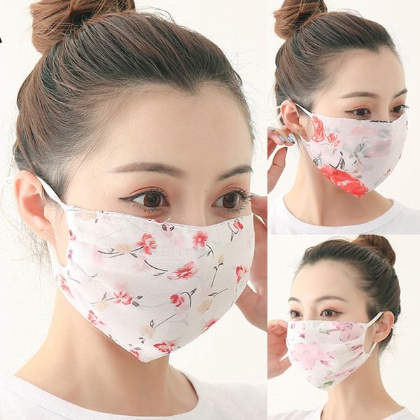 

new no-disposable chiffon 1pcs fashion face windproof print cover mouth mask with design masque mariage 9