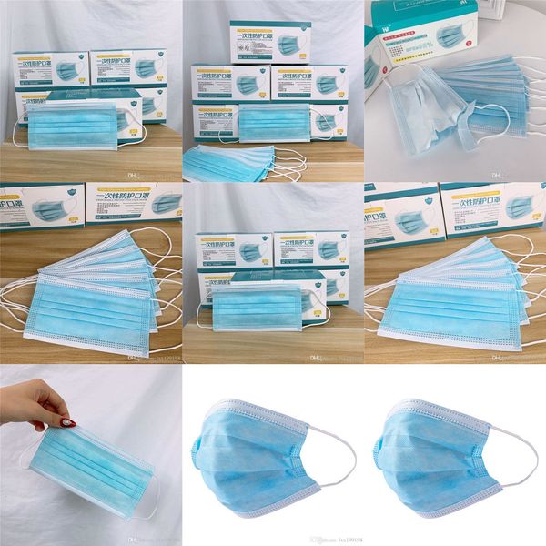 

disposable 200 masks face ship factory dhl disposable elastic ear loop 3 layers dustproof mask x74sx74s rpae