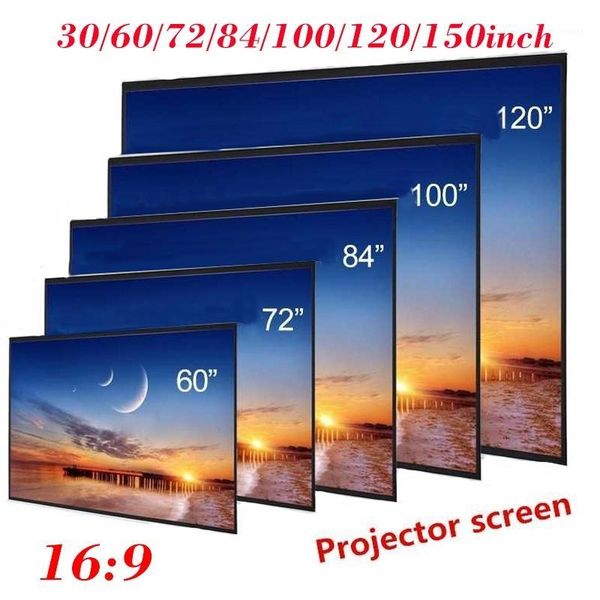 

foldable projector screen 30/60/72/84/100/120/150 inch screens portable home theater outdoor ktv office 3d hd projection screens1