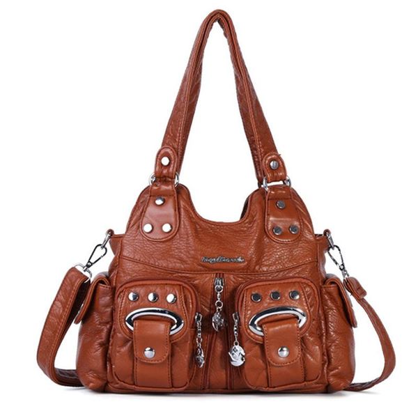 

brand 2020 new designer large shopping bag women's washed pu leather hobo bags shoulder bag luxury fahion travel bolsa feminina