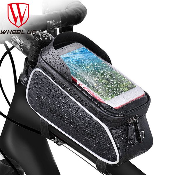 

43fgup mountain bike wheel waterproof mobile phone holder case front tube bag cycling rainproof pack bicycle accessories