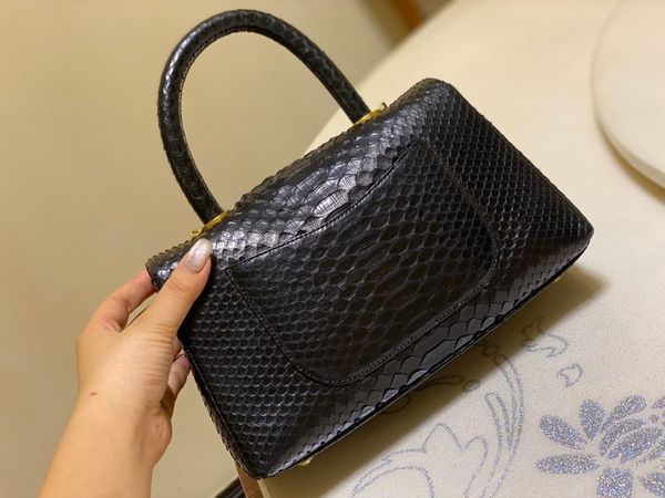 

genuine leather python skin ladies handbags special design classic 25.5 totes shoulder bags