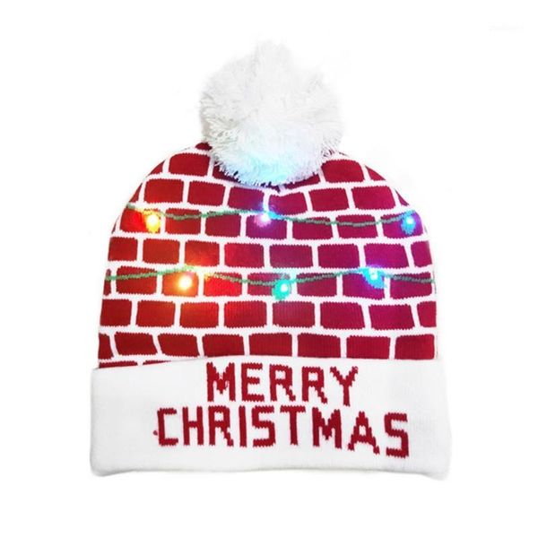 Beanie/Skull Caps LED Light Up Berretto natalizio lavorato a maglia Renna Tree Party Lampeggiante Skull Cap1