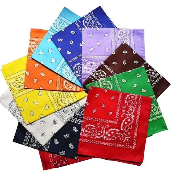 

new factory head 55*55cm bandana double side print paisley wrap magic headband hip hop wristband headscarf kerchief ljja2940