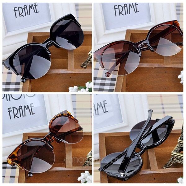 

1 pc cat eye vintage semi-rimless round sunglasses eyeglasses for men women translucent glasses eyewear dropship
