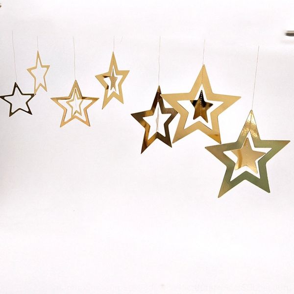

uhxvl hollow pendant pointed star pendant christmas decoration heart five ornament star peach new year 7 sets 8mowr