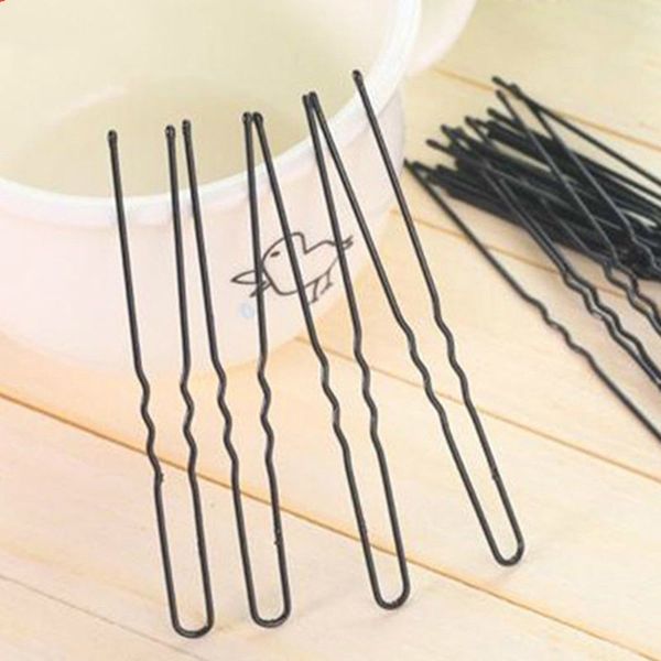 

6cm hair waved u-shaped bobby hairpins black dropshiping