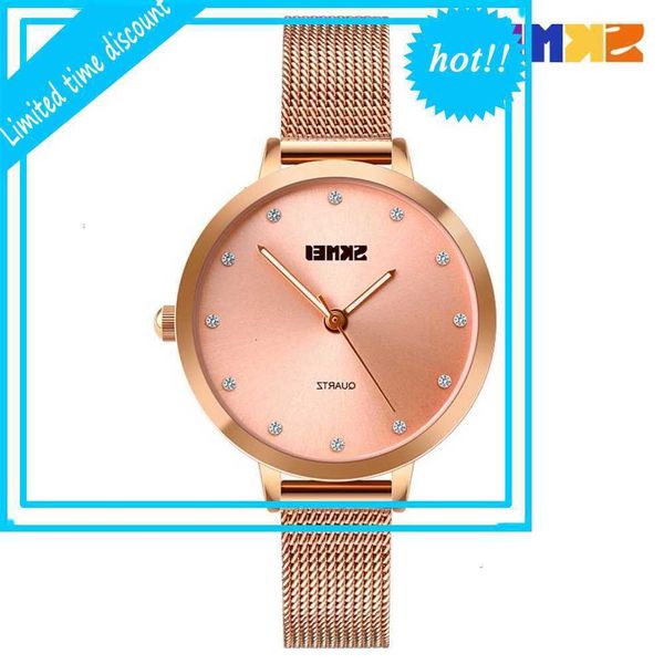 

time beauty new popular simple fashion trend waterproof mesh belt women's quartz watch, Slivery;brown