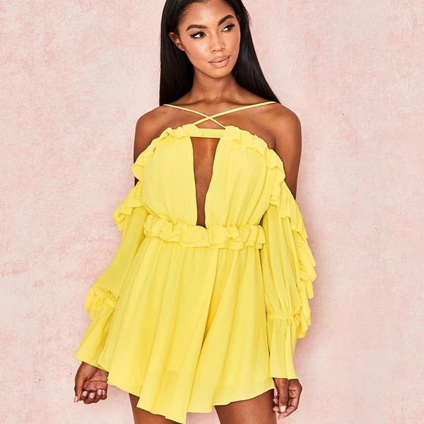 

gtpdpllt off shoulder chiffon summer dress women strapless ruffles pleated short beach dress holiday boho casual vestidos1, Black;gray