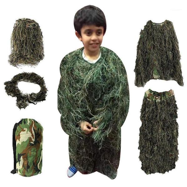 

hunting sets kids ghillie suit outdoor camouflage forest woodland grass uniform clothes set jungle cs training1, Camo