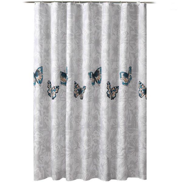 

shower curtains butterfly large wide bathroom with 12 hooks waterproof bath curtain bathtub bathing cover1