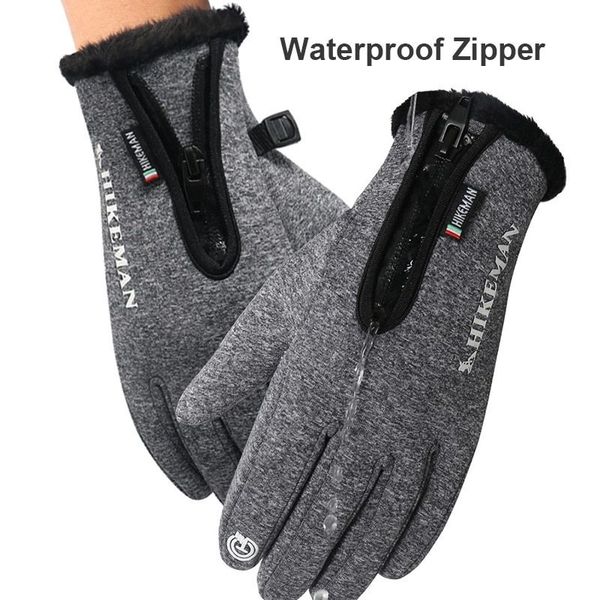 

cycling with zipper waterproof racing full finger motorcycle winter motorbike riding gloves hot, Blue;gray