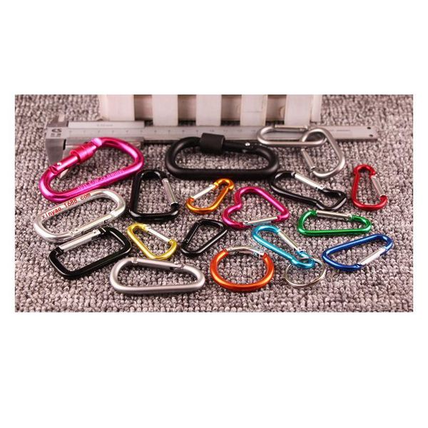 

1/5/10pcs climbing button carabiner camping hiking hook outdoor sports multi colors aluminium safety buckle qylnoy