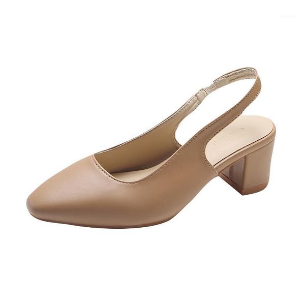 

sandals woman shoes solid pointed soft bottom outside ankle noble wild mid heel creativity sandals women summer shoes1, Black