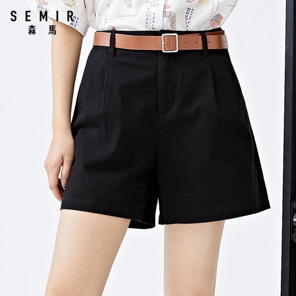 

semir 2020 summer new cotton casual women loose ins tide black shorts