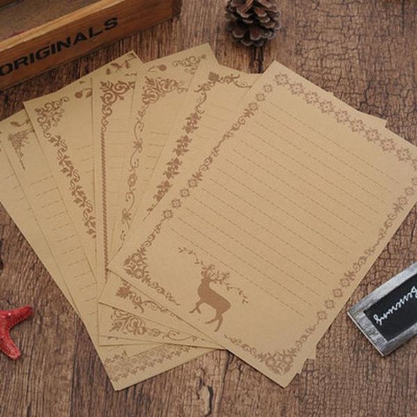 

8 шт набор европейский стиль vintage написание письмо бумаги любовь kraft letters хорошее качество культура канцелярские товары школа jllcfw
