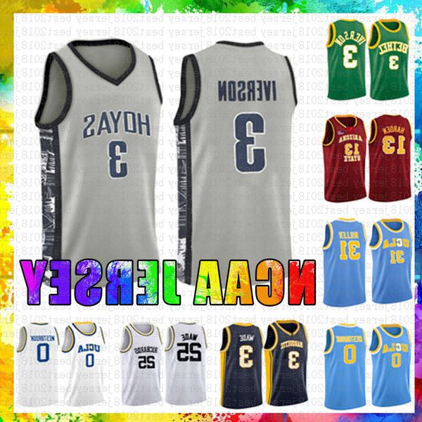 

ncaa iverson college basketball jersey 13 harden russell 0 westbrook 31 miller jerseys 23 james 2 leonard 3 wade 11 irving 30 curry