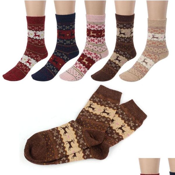 

new christmas deer moose design casual warm winter knit wool female socks christmas decorati jllzzm outbag2007
