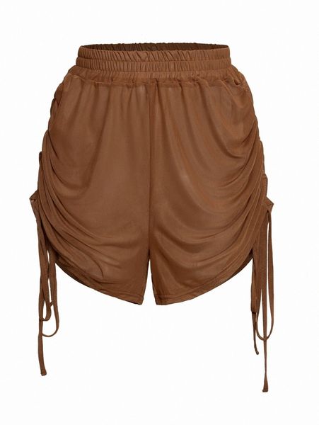 

drawstring side cover up shorts j7lc#, White;black