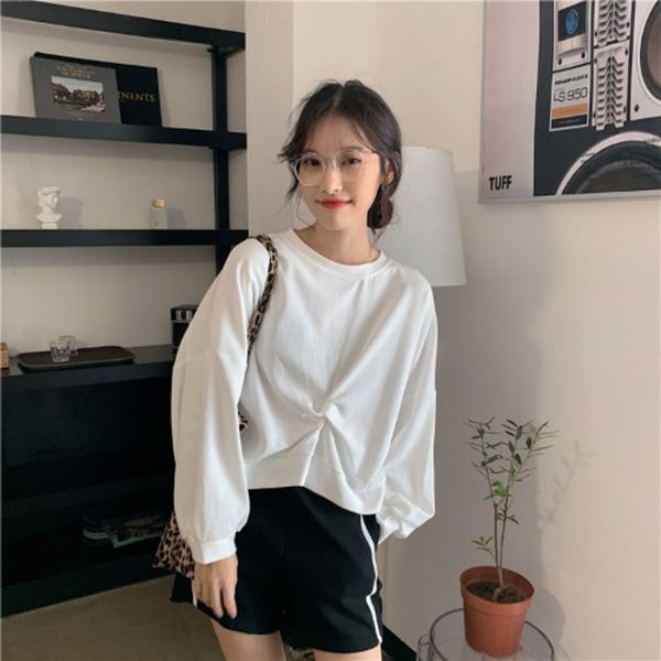 

82hlt 2020 autumn sweater loose short multi-color long sleeve 2020 autumn new loose short akmgb new long sleeve sweater multi-color, Black