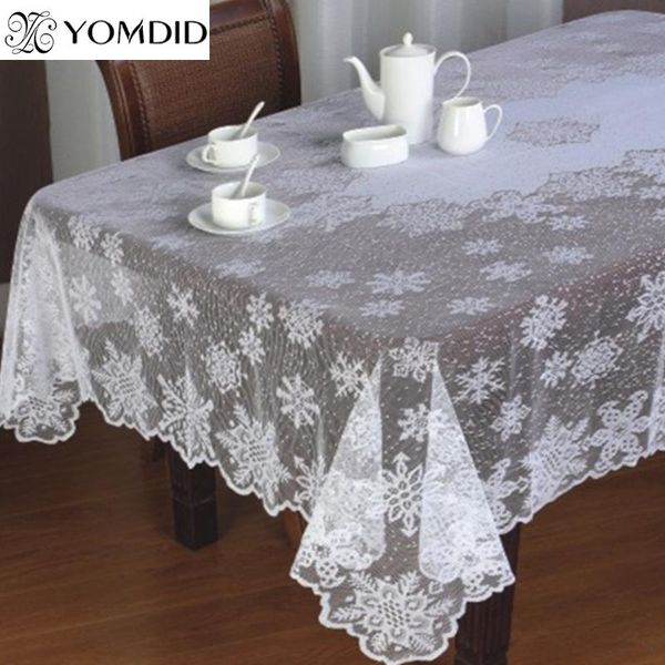 

yomdid круглый прямоугольник скатерти белые кружева скатерть snowflake pattern свадьба обеденный стол обложка главная рождественский вечер d