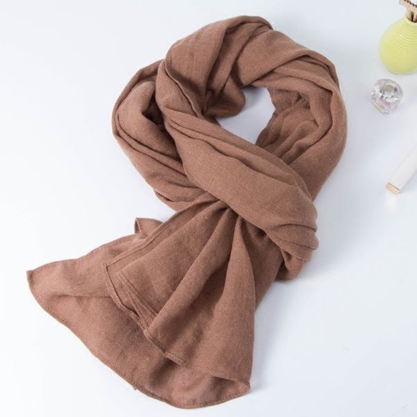 

wool scarf women thin solid color 2020 new winter camel color young people spring and autumn cotton hemp long shawl dual use, Blue;gray