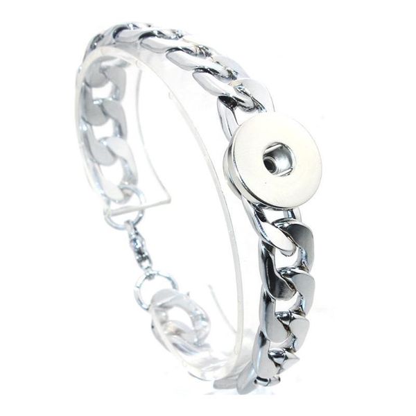 

boom life wholesale 18mm snap button lobster clasp stainless steel round chain link snap bracelet jewe bbyxho, Golden;silver