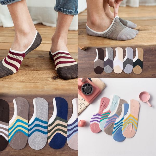 

axoeq men's spring slip summer sockssilicone striped men's cotton silicone anti and shallow socks invisible socksmouth invisible n, Black
