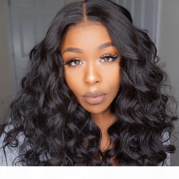 

full lace human hair wigs body wave brazilian remy hair bleached knots pre plucked wig with baby hair, Black;brown