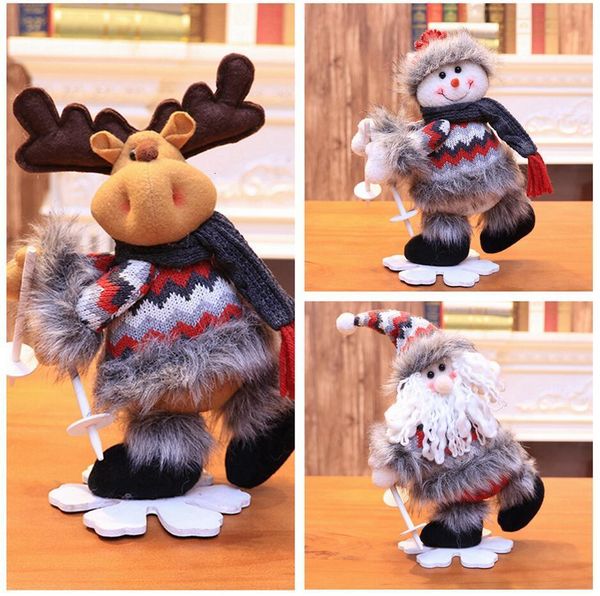 

merry christmas decoration toy deskdoll snowman 32*17cm santa claus elk xmas toys ornaments new year kid gift sea shipinggljjp498 tjlz