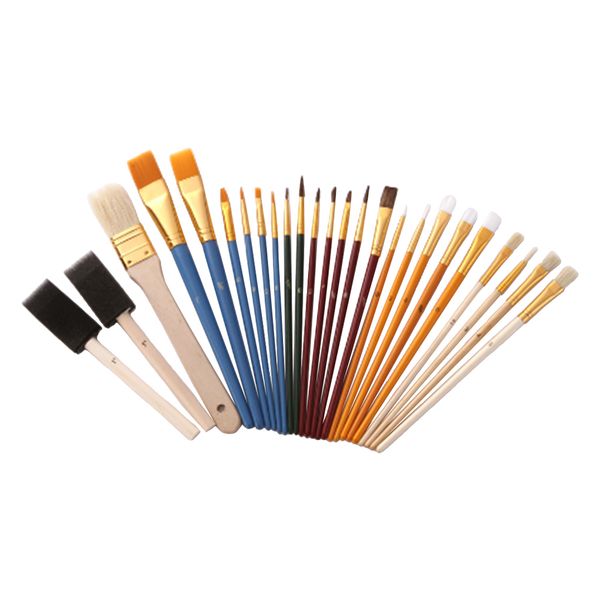 

25 pieces artists paint brush set paint brush foam sponge brush combination