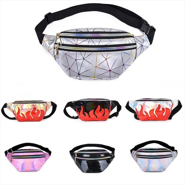 

new waist bags womenbags pink fanny pack female banana belt bag wallet bag leg holographic waist packs laser chest phone pouch
