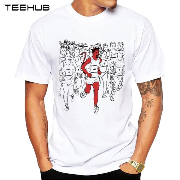 

teehub running with the devil print t shirt fashion casual fitness cool men's t shirt summer short sleeve men sport hooded sweatshirt h