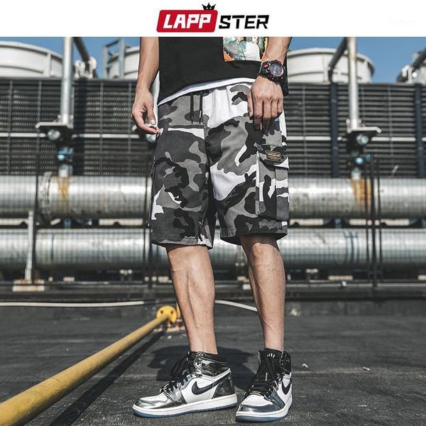 

lappster summer camouflage sweatshorts 2020 men basketball camo cargo shorts cotton army green running shorts plus size clothing1, White;black