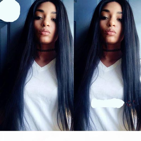 

unprocessed peruvian human hair kinky straight full lace wig glueless lace front wigs 150% density kinky straight wig, Black;brown