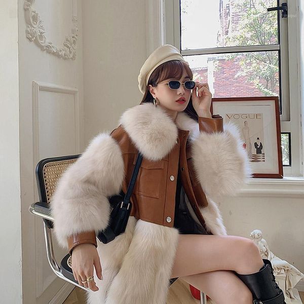 

women 2021 autumn winter fashion jacket female artificial fur coats leather jackets ladies thick warm casual outerwear s6241, Black