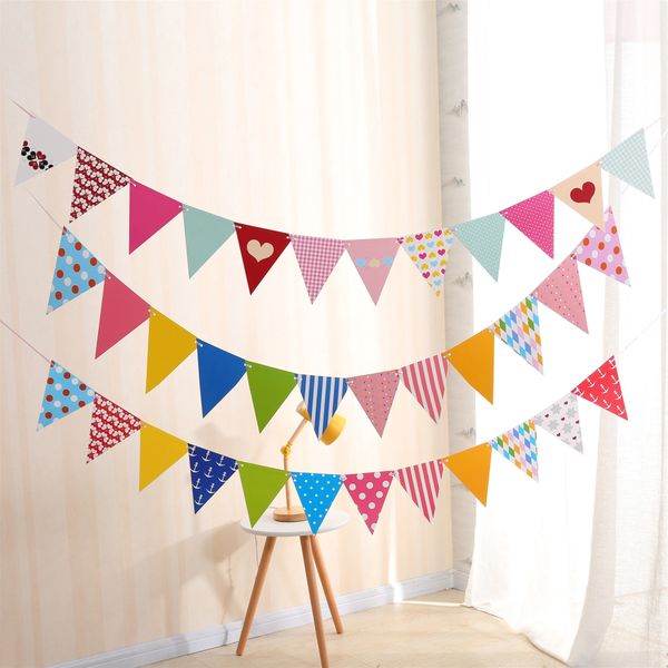

lzp5w holiday and triangle flag-pulling wedding theme background banner holiday party decorations banner triangle flag-pulling wedding theme