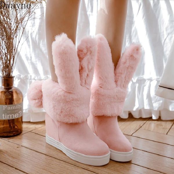 

snow boots, winter ears, cute pink platform, increased boots1, Black