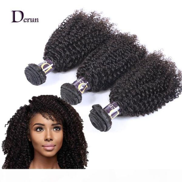 

7a brazilian hair 3 bundles kinky curly hair weaves unprocessed human hair extensions accept return ing, Black
