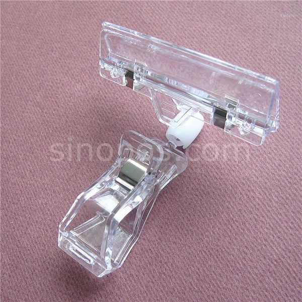 

wholesale- [speical offer] 10 pcs economical sign clip holder 11cm, price tag label card frame, plastic clear display racks store stand1
