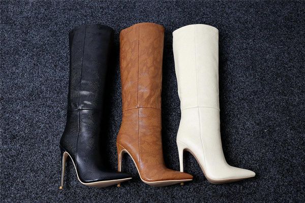 

boots winter style women shoes knee high outdoor fashion western female snow, Black