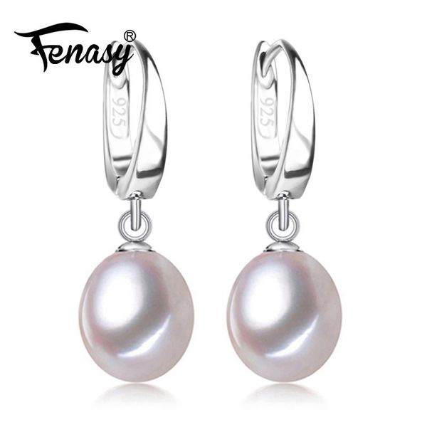 

dangle & chandelier fenasy natural freshwater pearl earrings for women fashion party cz silver color female drop fine jewelry