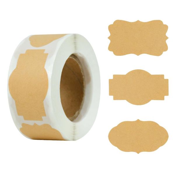 

300pcs/roll vintage blank kraft stickers paper labels diy handmade cake baking sealing labels gift envelopes stationery stickers