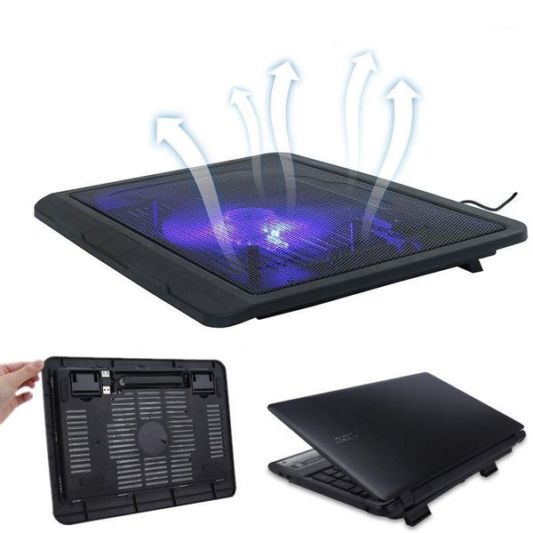 

lapcooling pads n19 black slim base support fan for cooler notebook usb air extracting cool fans 14 inch1