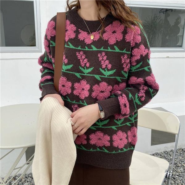 

women fashion sweaters winter women flower sweaters, White;black