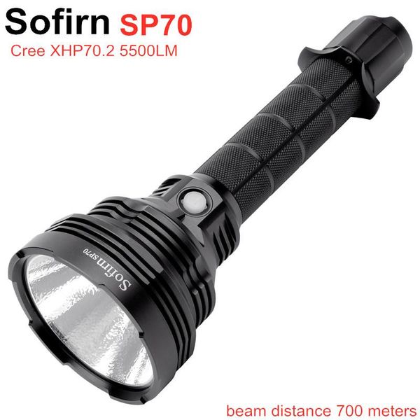 

sofirn sp70 ultra bright 26650 светодиодный фонарик высокой мощности 5500lm тактический 18650 light cree cre xhp70.2 с группами atr 2, насыщ