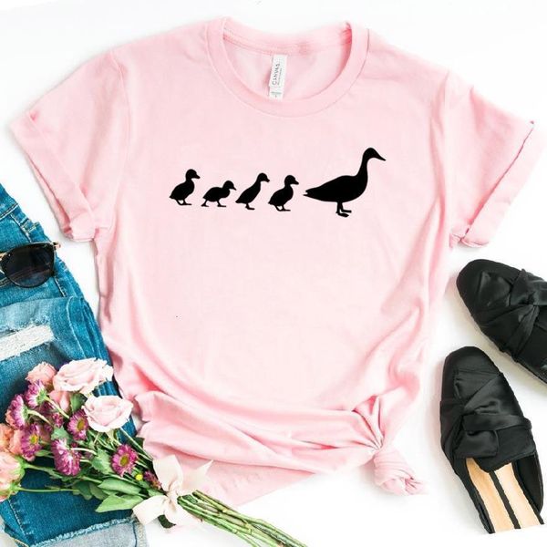 

family of ducks women tshirt cotton casual funny t shirt gift for lady yong girl tee 6 color drop ship s-789, White