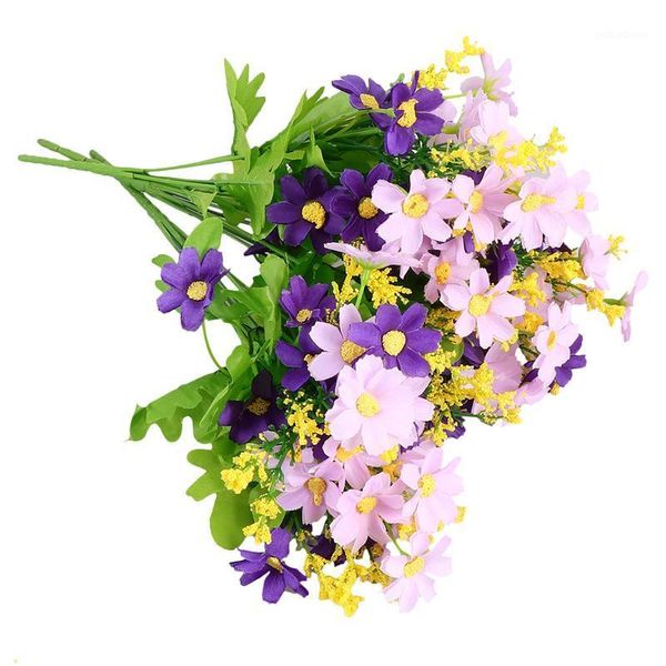 

decorative flowers & wreaths 3pcs 28-cluster artificial daisy bouquet plastic marguerite flower for home wedding chrysanthemum bunch mum flo